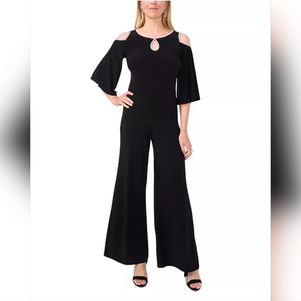 Elegant Black Cold Shoulder Jumpsuit